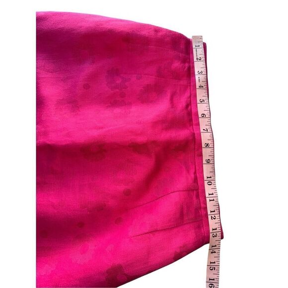 Vintage Maggie London Hot Pink Floral Print Midi Skirt - Picture 9 of 11